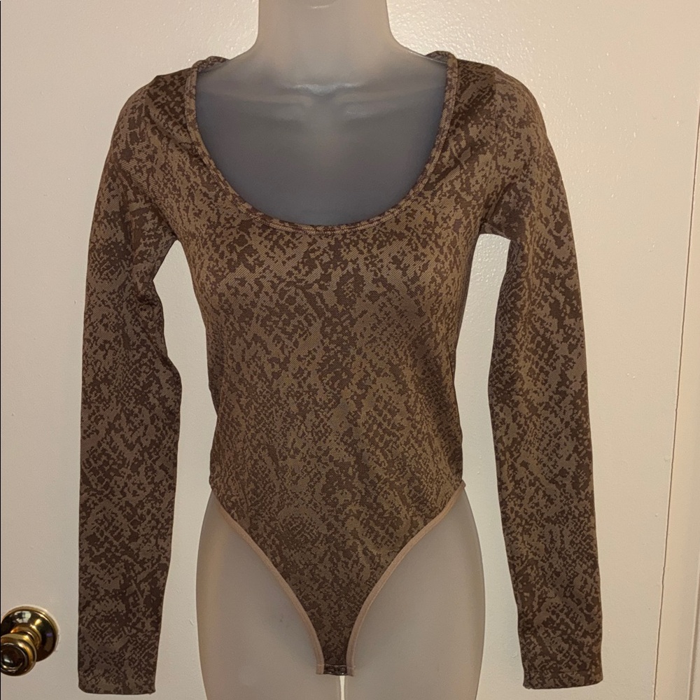 Brown Snake Print Bodysuit